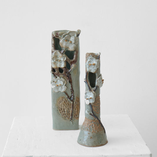 Celedon Orchid Taper Vase