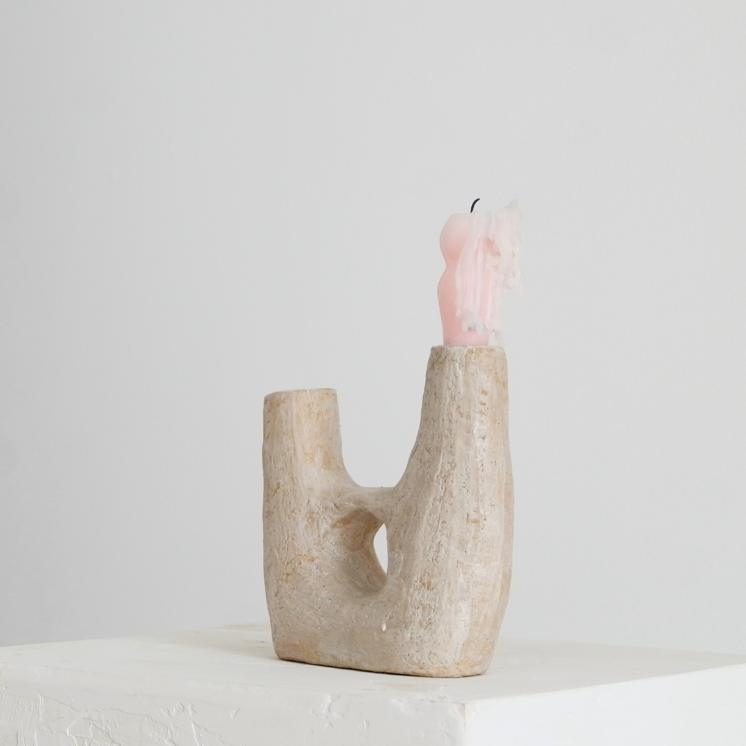 Candle Holder Alabaster Gloss II