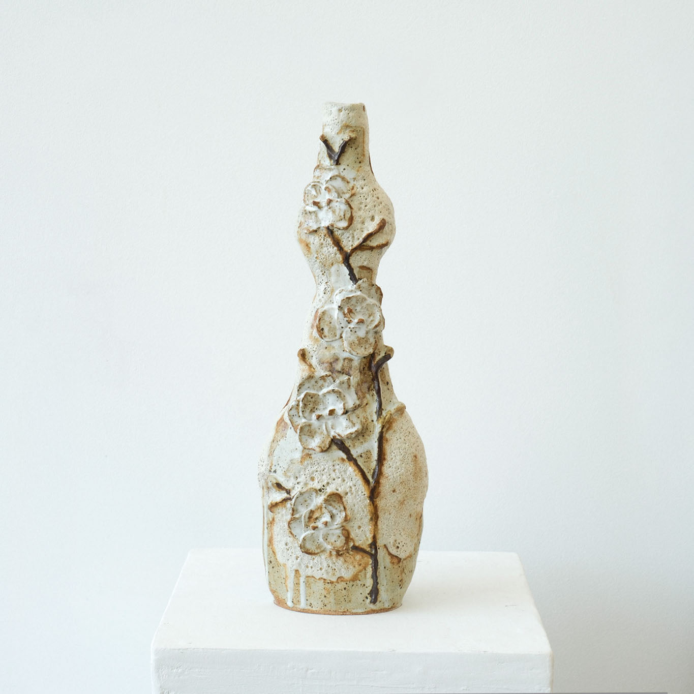 Tall Fossilized Orchid Vase