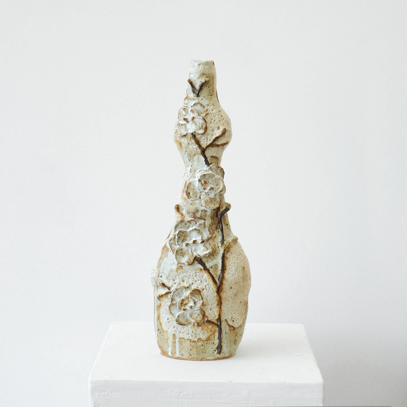Tall Fossilized Orchid Vase