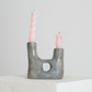 Candle Holder Rain Gray Glossy