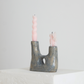 Candle Holder Rain Gray Glossy